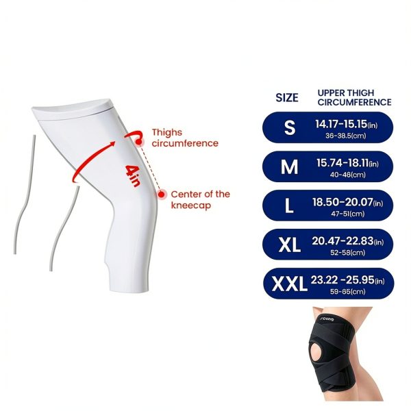 JOMVD Knee Brace Neoprene Adjustable Gray-5