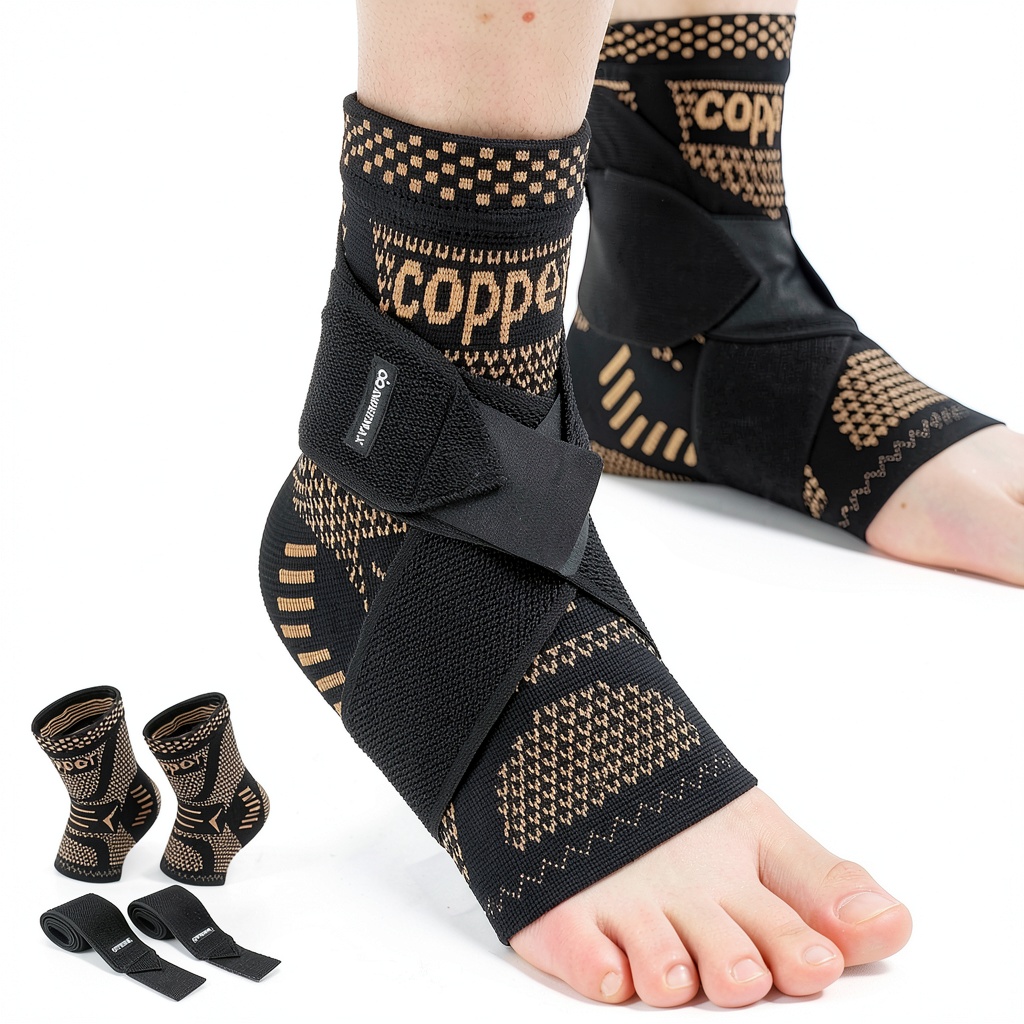 Person wearing INDEEMAX ankle brace while jogging on a trail