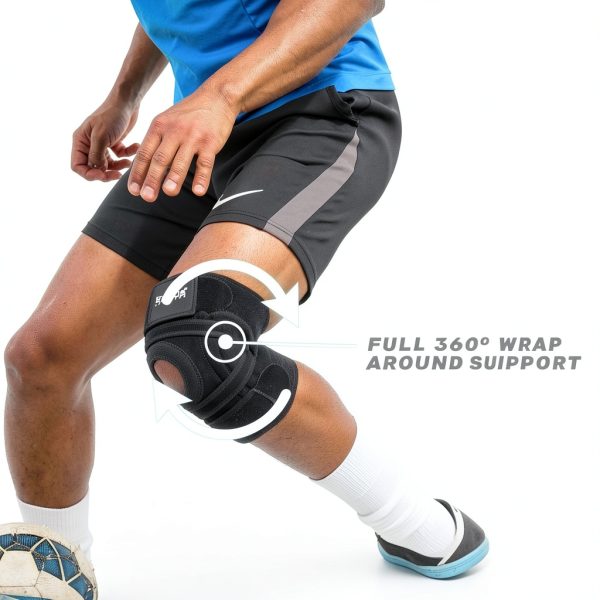 EXOUS BODYGEAR Knee Brace Neoprene 4 Strap Support-3