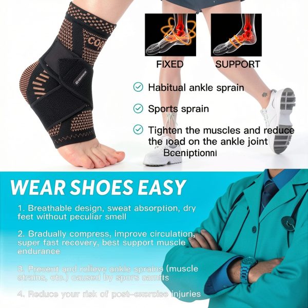 INDEEMAX Copper Ankle Brace Compression Support-8
