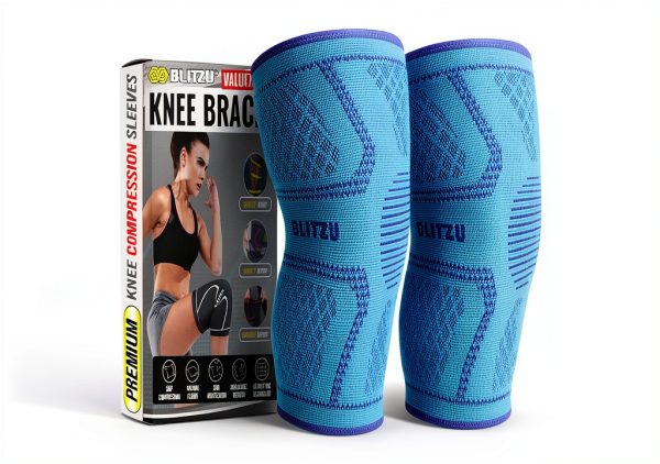 BLITZU Knee Compression Sleeves for Men Women-0