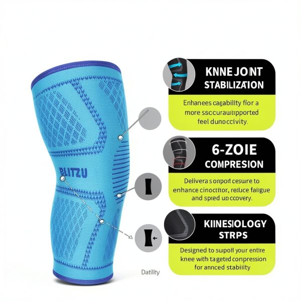 BLITZU Knee Compression Sleeves for Men Women-3