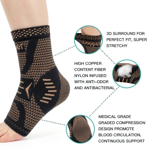 INDEEMAX Copper Ankle Brace Soft Support Adults-5