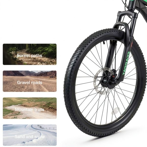 Ecarpat 26 Inch Suspension Mountain Bike Gray Green 21-Speed Dual Disc-1