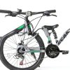 Ecarpat 26 Inch Suspension Mountain Bike Gray Green 21-Speed Dual Disc-3