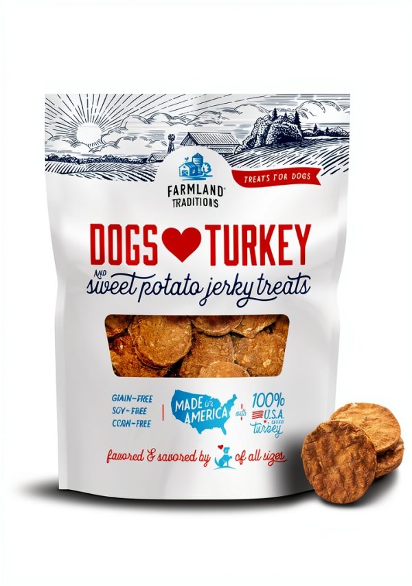 Turkey & Sweet Potato Dog Jerky Farmland Traditions - Grain-Free 1 lb-0